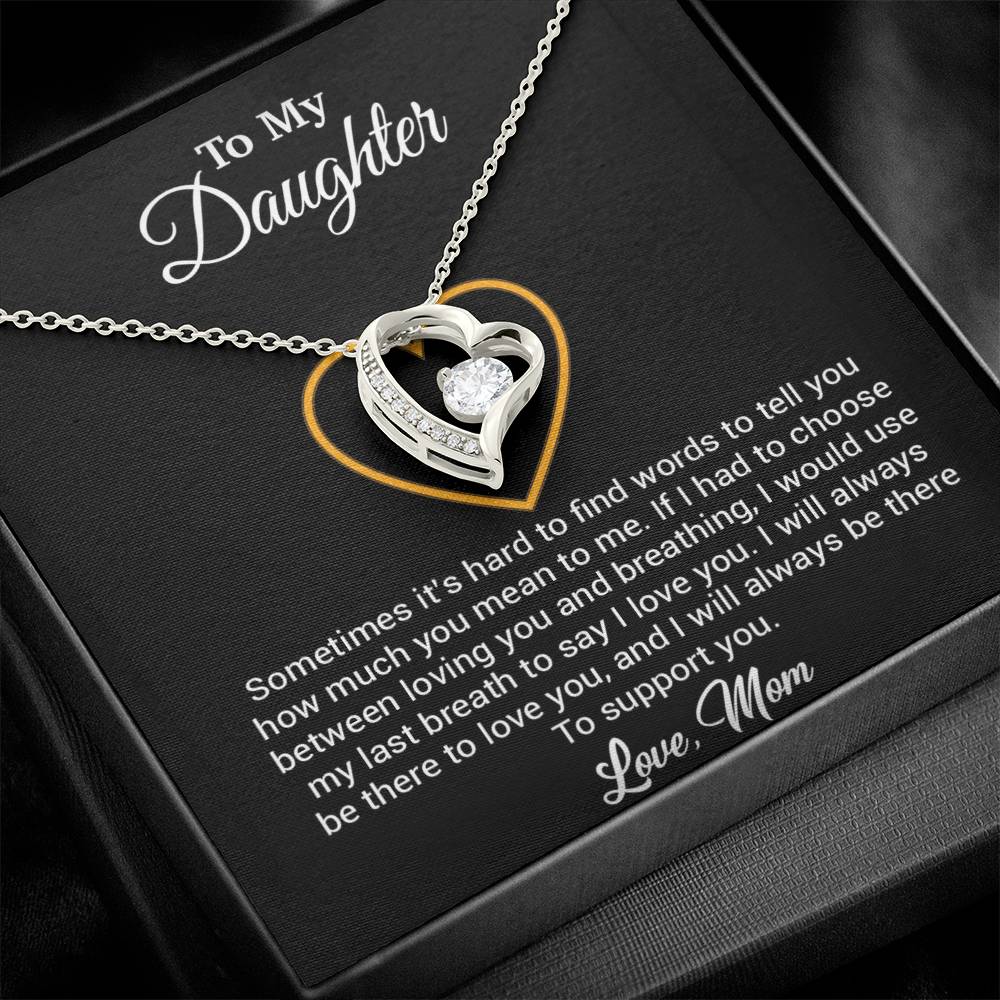 To My Daughter Necklace, Gift for Daughter from mom, Daughter mother Necklace 31_3_Black