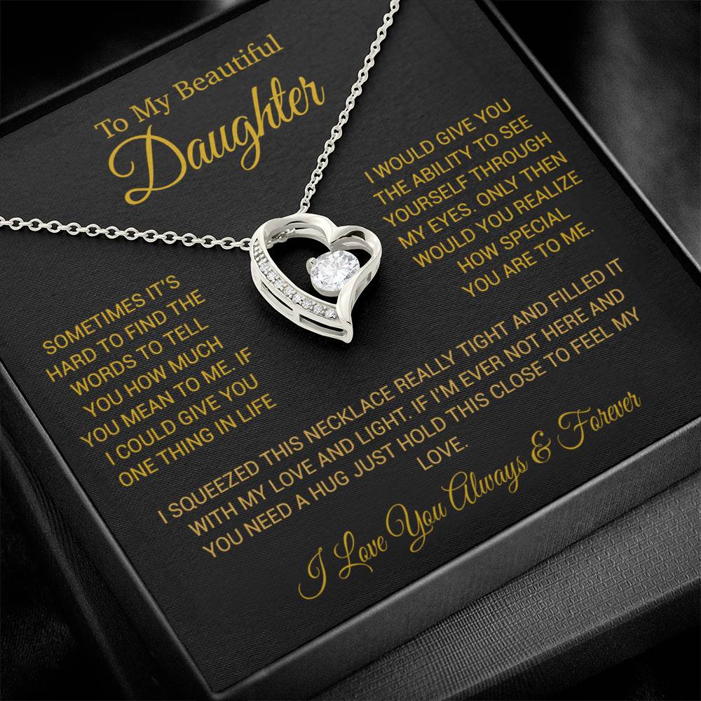 To My Daughter Necklace, Daughter Father Necklace, Daughter Gift From Dad,Mom 24_9