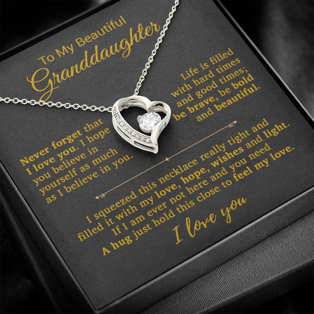 To My Granddaughter Necklace, Birthday Gift For Granddaughter, Birthday Gifts 14_9_Gold