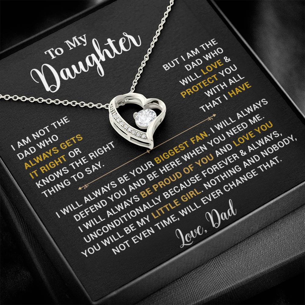To My Daughter Necklace, Gift for Daughter from Dad, Father Daughter Necklace 13_4_Gold