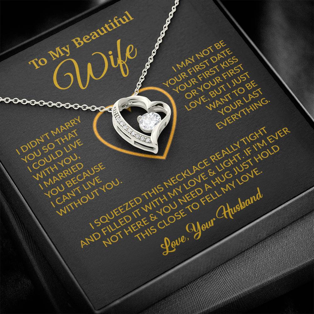 To My Wife Necklace, Wife Gift from Husband, Christmas Gift 7_12_Gold