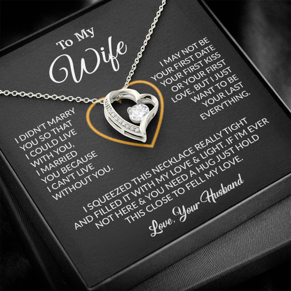 To My Wife Necklace, Wife Gift from Husband, Christmas Gift 5_12_Black