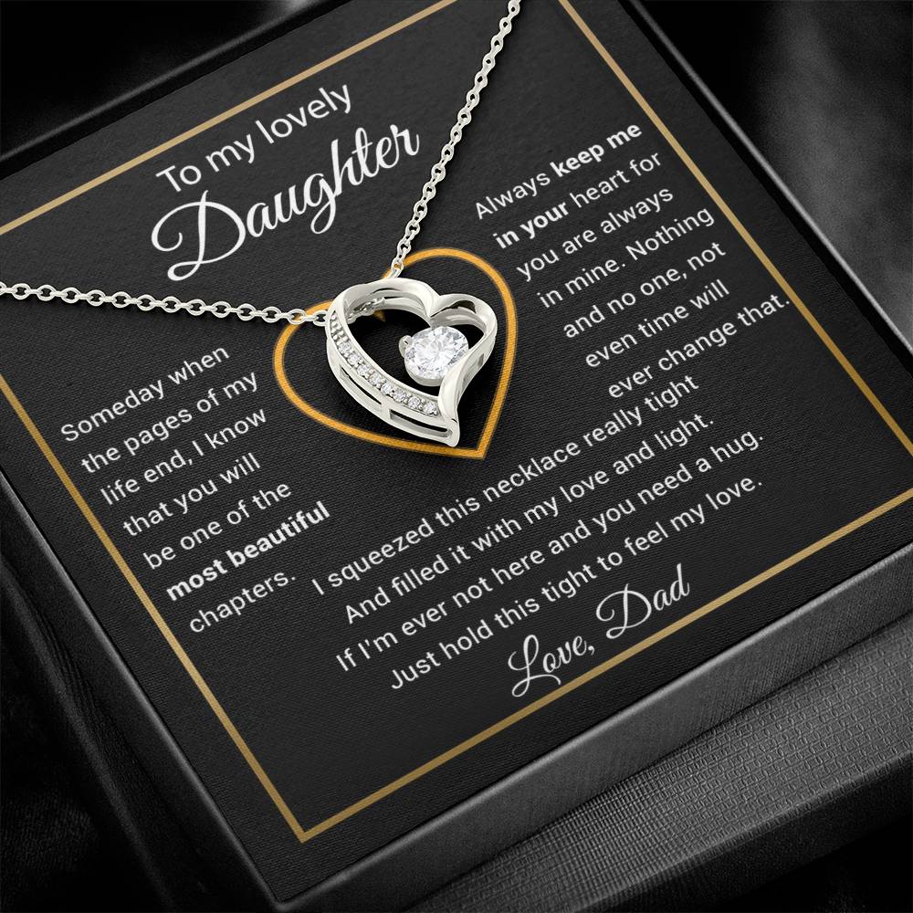To My Daughter Necklace, Gift for Daughter from Dad, Daughter Father Necklace 27_11_Black