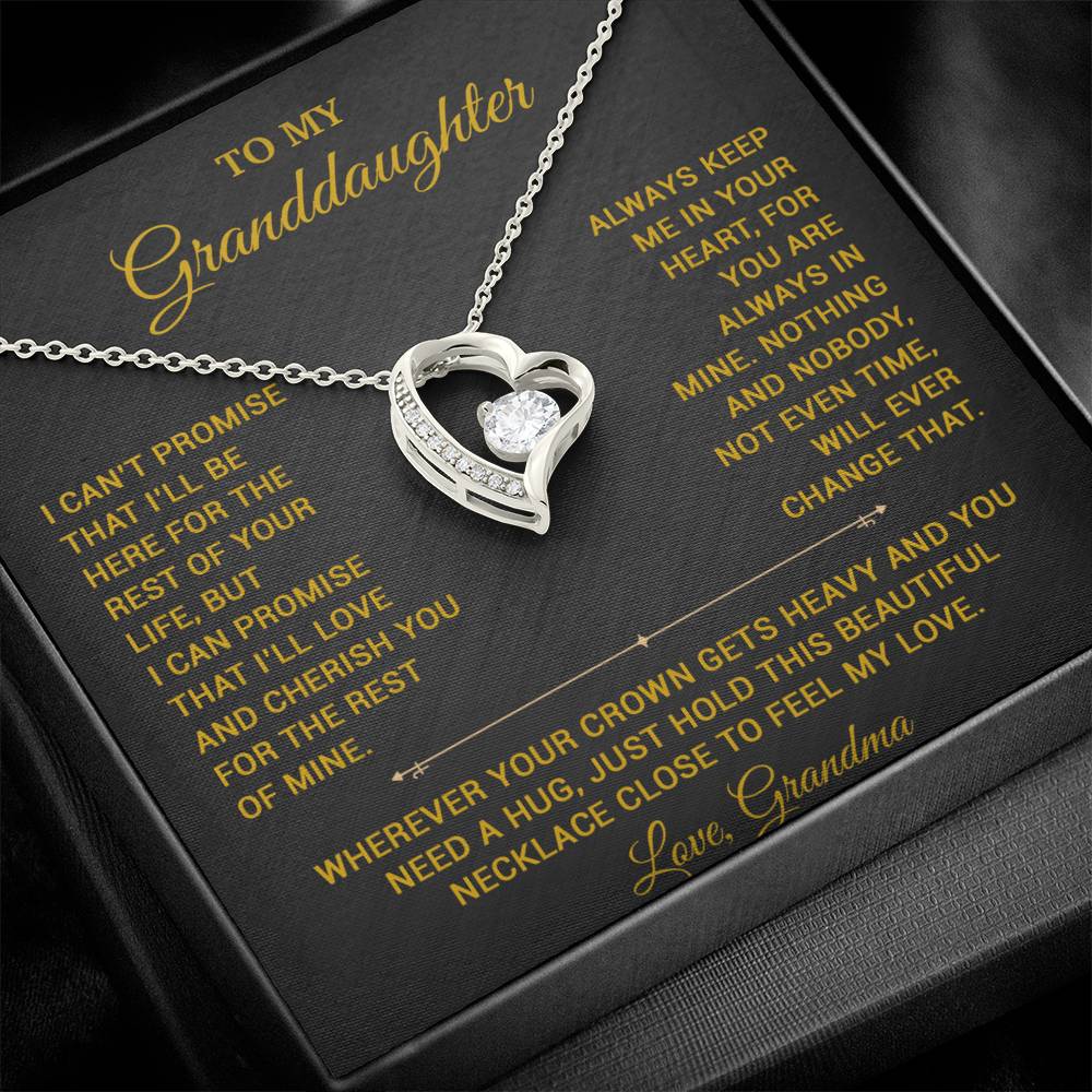 To My Granddaughter Necklace, Granddaughter Gift from Grandma, Christmas Gift 20_8_Gold