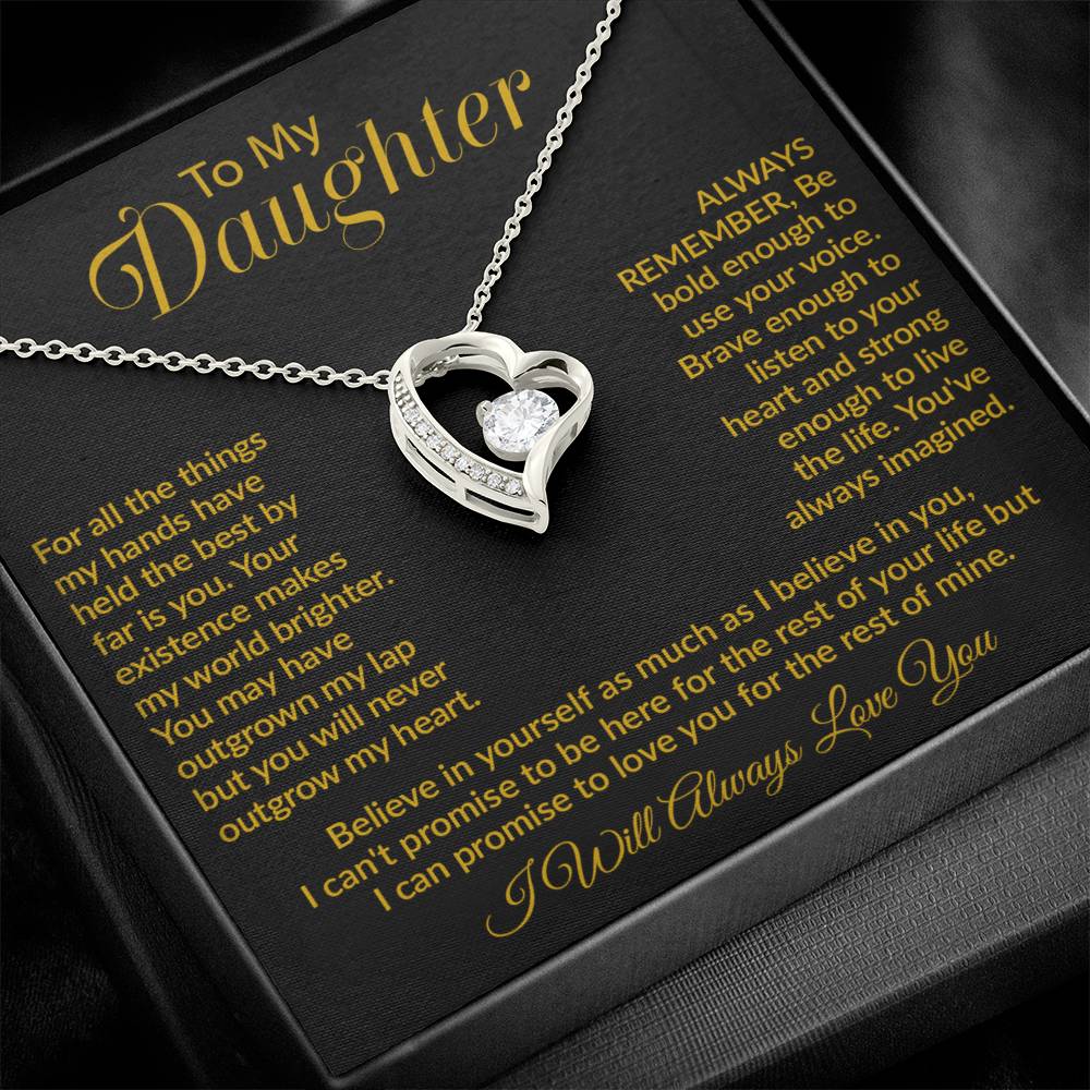 To My Daughter Necklace, Gift for Daughter from Dad, Daughter Father Necklace 6_10_Gold
