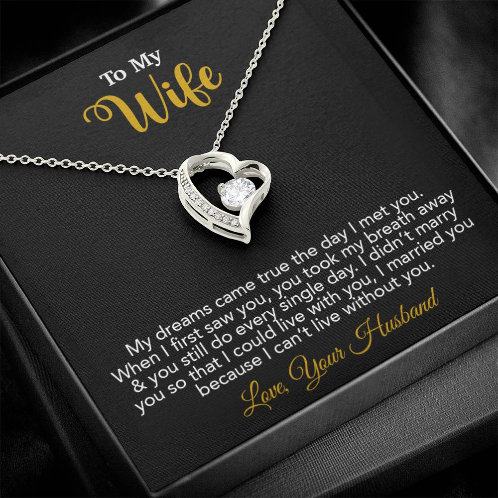 To My Wife Necklace, Wife Gift From Husband, Wife Husband Necklace, Christmas Gift 16_10_Gold