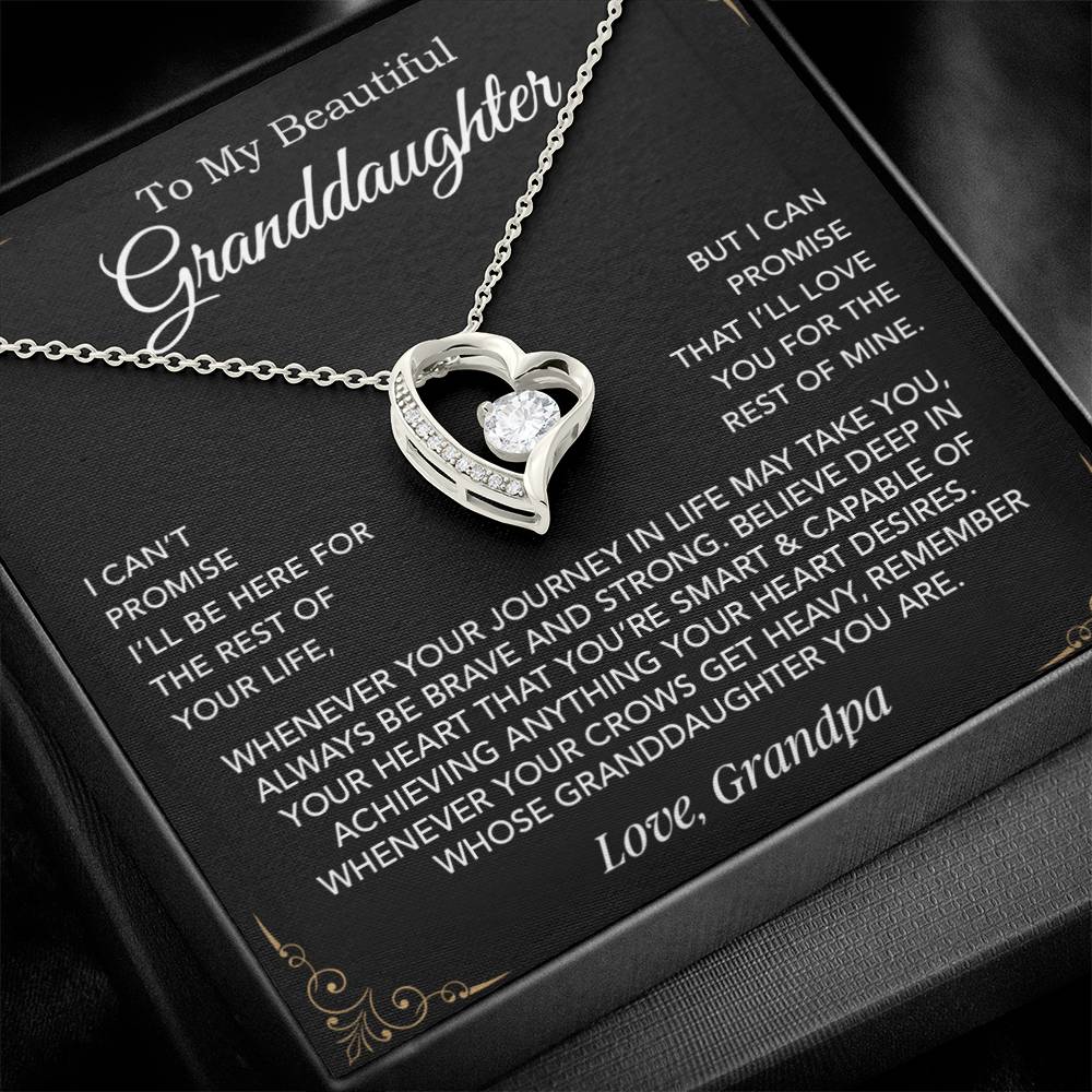 To My Granddaughter Necklace, Xmas Birthday Gift For Granddaughter From Grandpa
