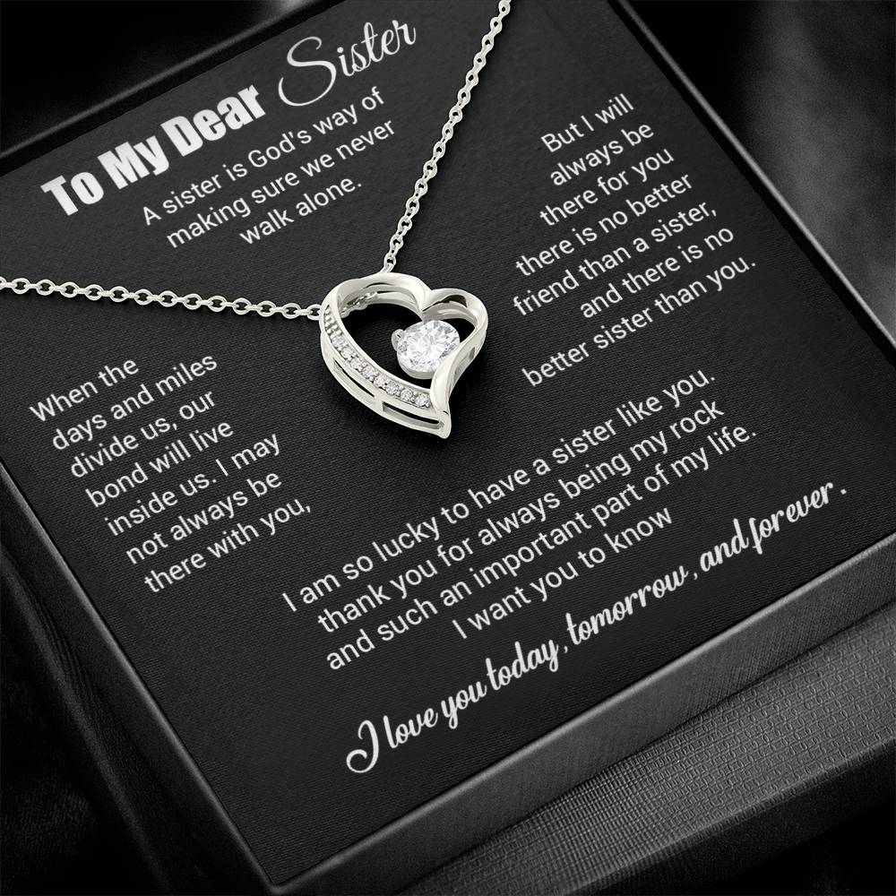 To My Sister Necklace, Brother to Sister, Birthday gift For Sister from Brother 3_4_Black
