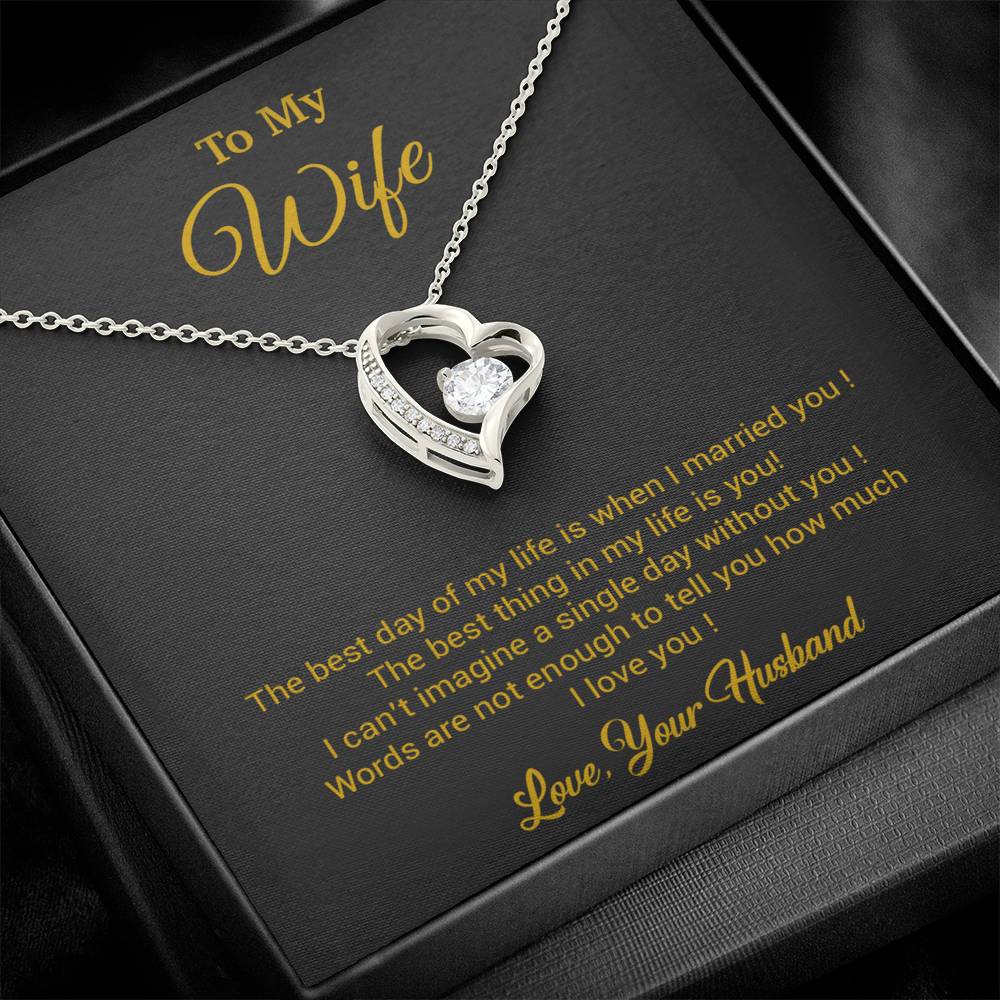 To My Wife Necklace, Gift For Wife, Anniversary Gift For Wife, Necklace For Wife 10_3_Gold