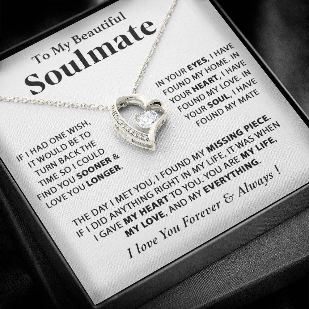 To My Soulmate Necklace, Gift for Wife, Girlfriend, Anniversary Gift,Christmas Gift