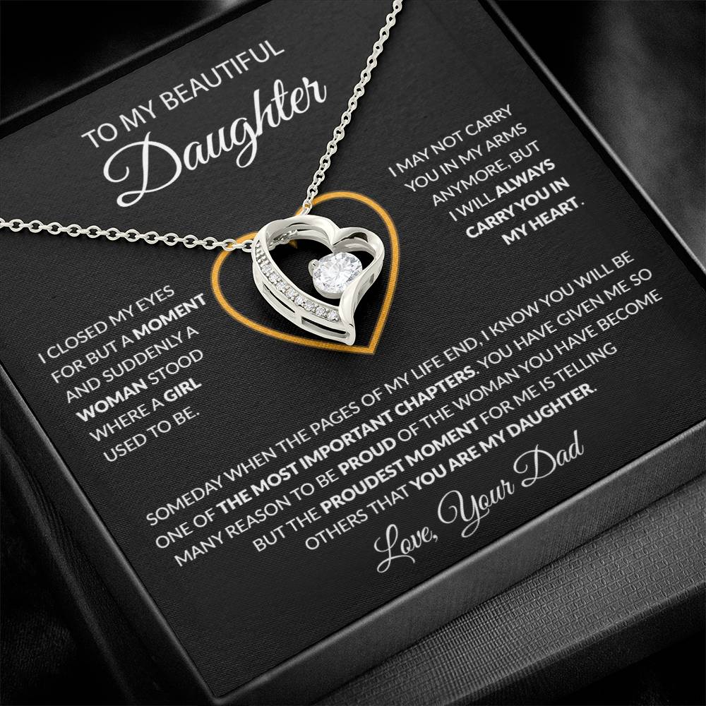 To My Daughter Necklace, Gift For Daughter From Dad, Daughter Father Necklace 8_12_Black
