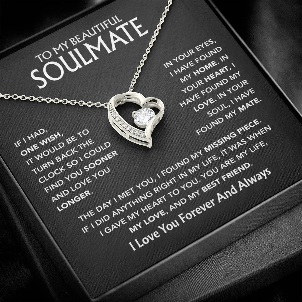 To My Soulmate Necklace, Gift For Soulmate, Anniversary Gift, Birthday Gift 3_5_Black