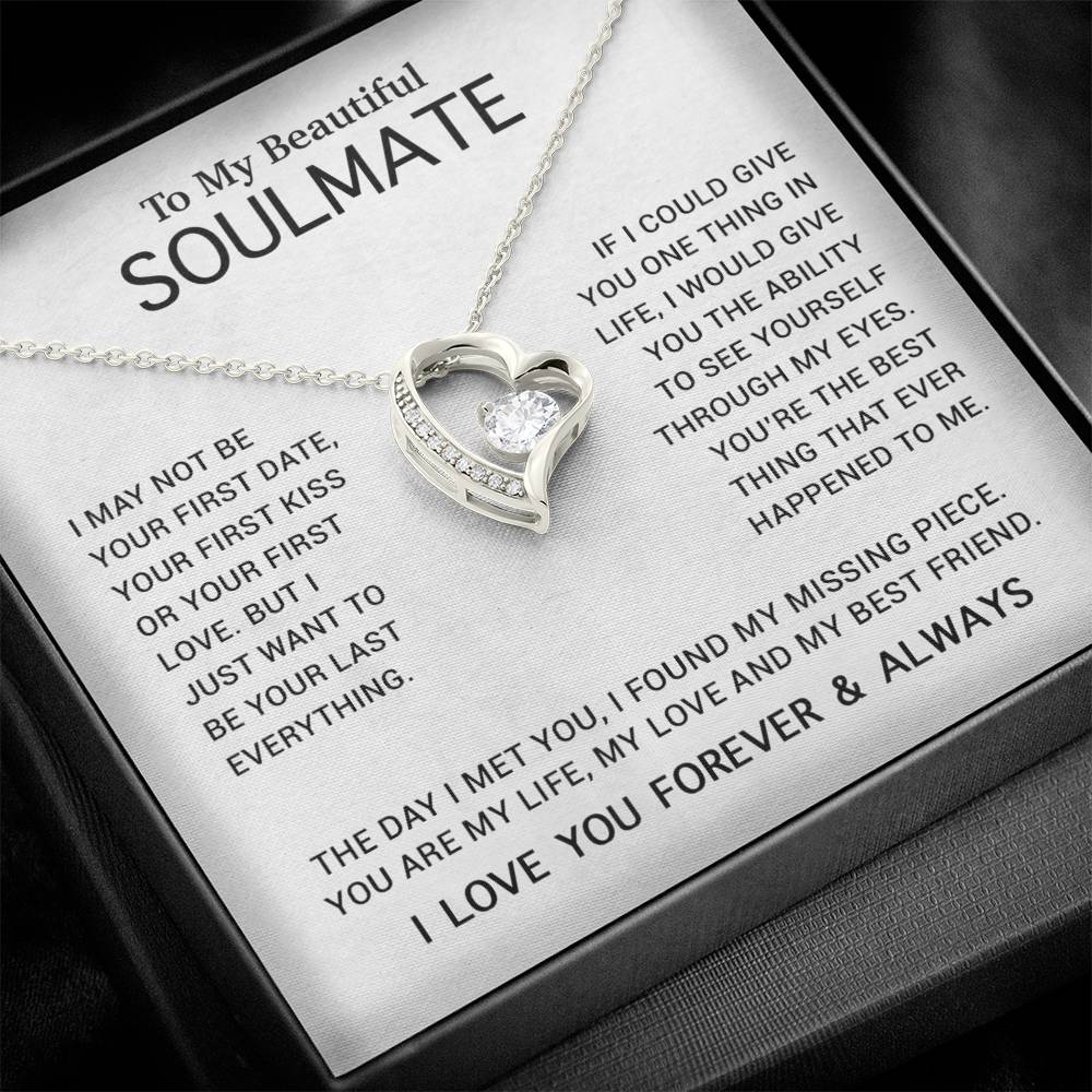 To My Soulmate Necklace, Gift For Soulmate, Anniversary Gift, Birthday Gift 4_5_White