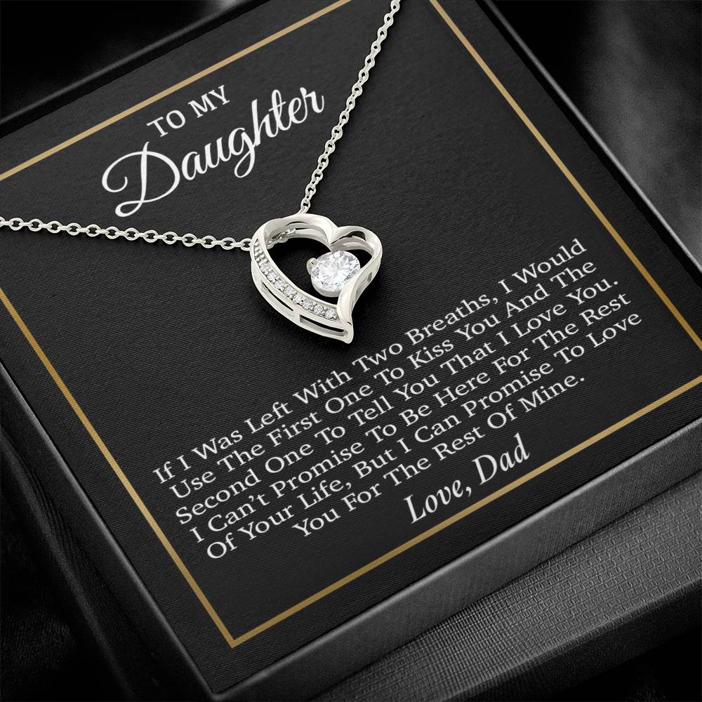 To My Daughter Necklace, Gift for Daughter from Dad, Father Daughter Necklace 31_3_Black