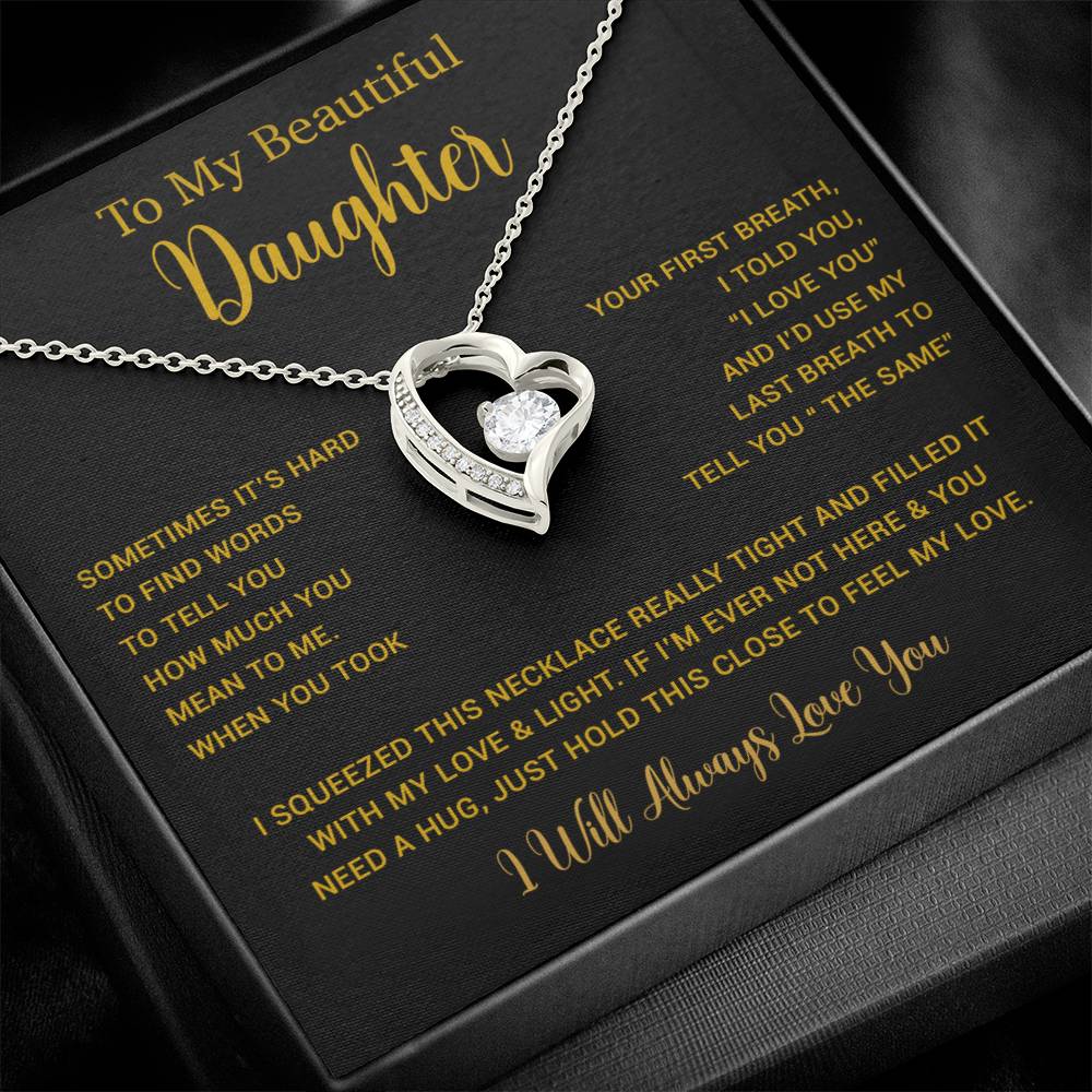To My Daughter Necklace, Gift for Daughter from Dad, Father Daughter Necklace  11_5_Gold