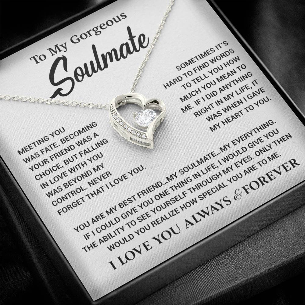 To My Gorgeous Soulmate Necklace, Soulmate Gift, Gift For Girlfriend, Christmas Gift 23_10_White
