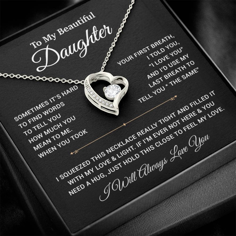 To My Daughter Necklace, Gift for Daughter from Dad, Father Daughter Necklace 22_11_Black
