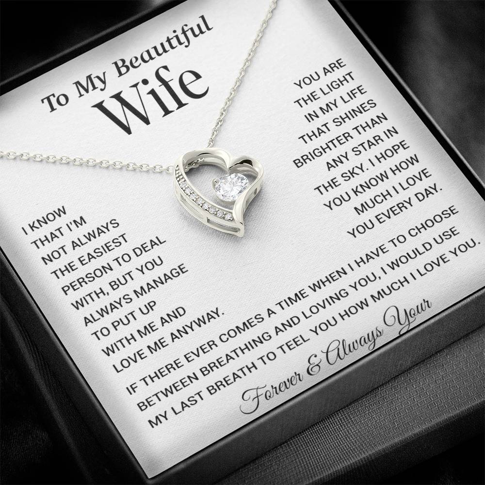 To My Wife Necklace, Gift For Wife, Anniversary Gift For Wife, Christmas Gift 28_11_White