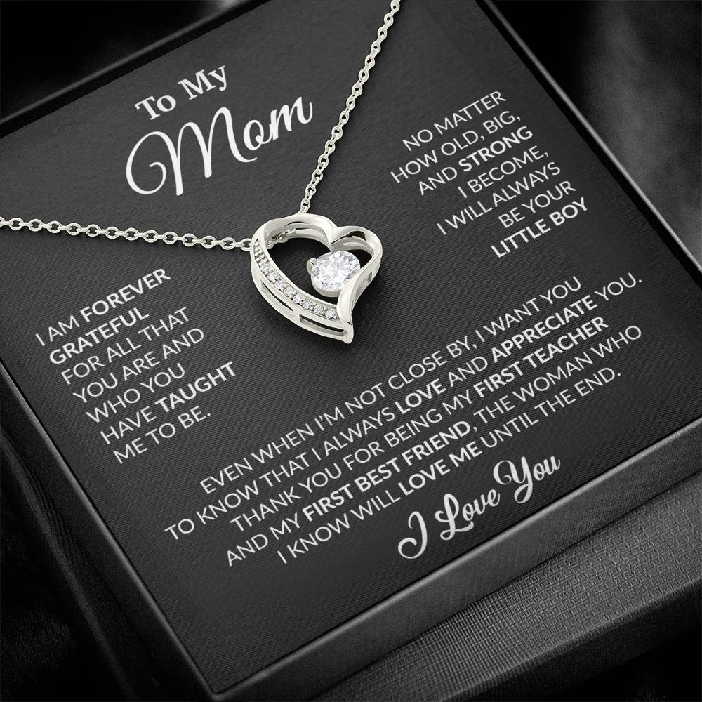 To My Mom Necklace, Gift For Mom From Daughter, Mother's Day Gifts 3_4_Black