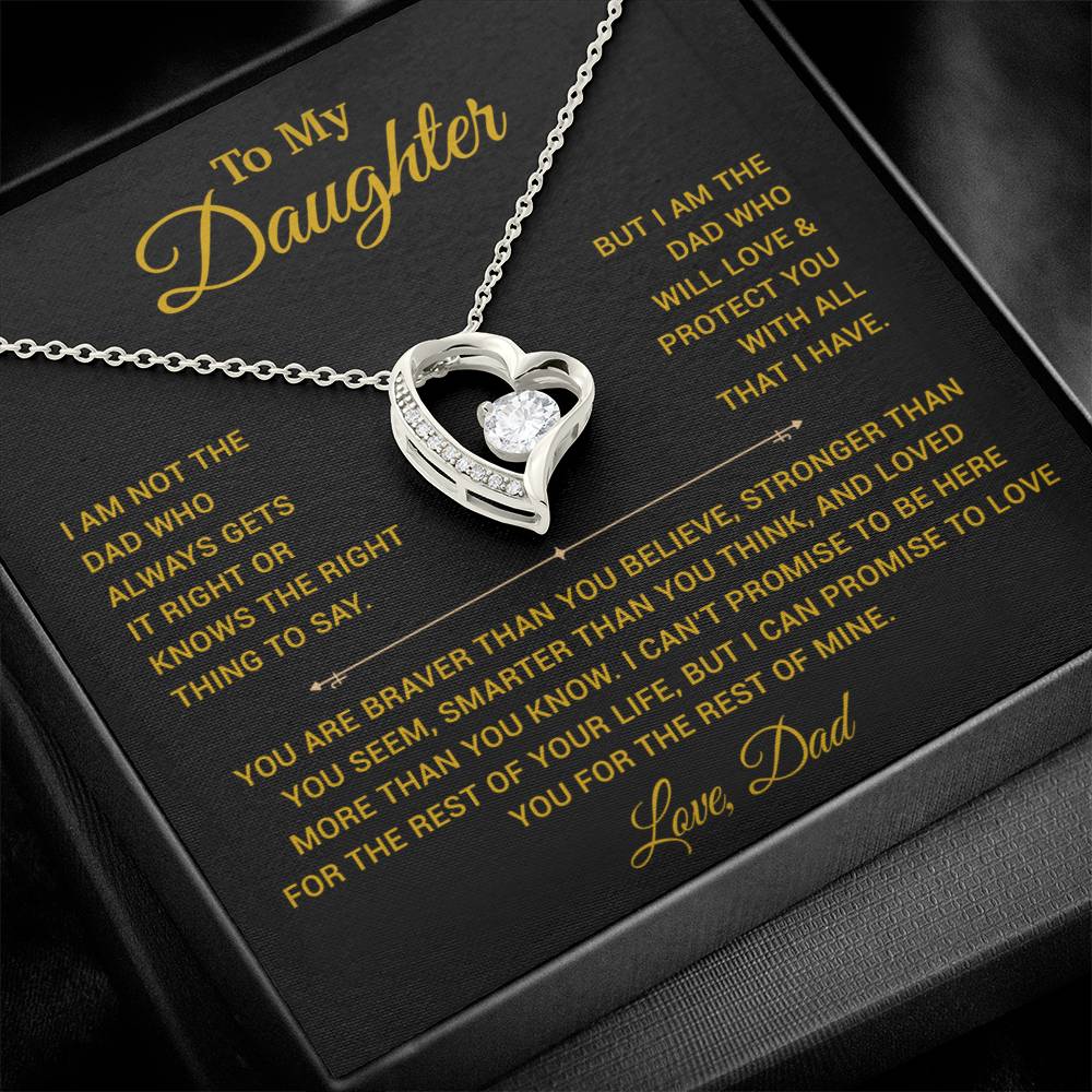 To My Daughter Necklace, Gift for Daughter from Dad, Father Daughter Necklace 3_4_Gold