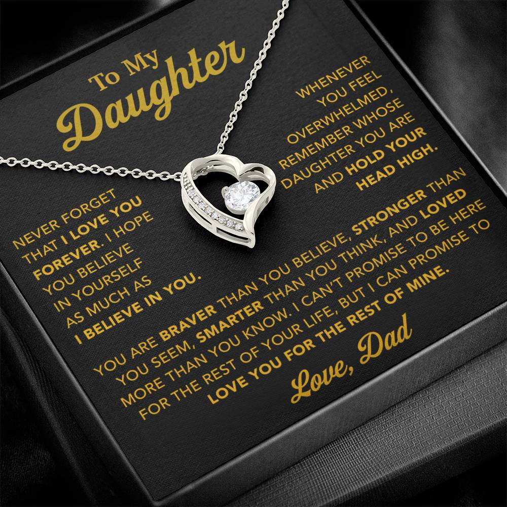 To My Daughter Necklace, Gift for Daughter from Dad, Father Daughter Necklace 26_10_Gold