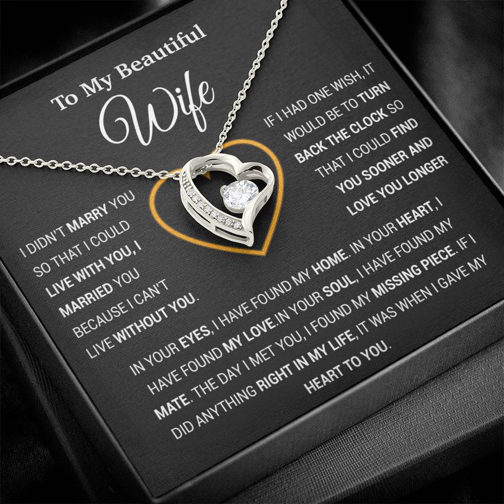 To My Wife Necklace, Gift For Wife, Anniversary Gift For Wife, Necklace For Wife 6_1_Black