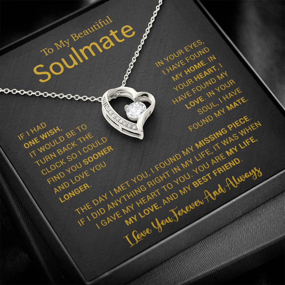 To My Soulmate Necklace, Gift For Soulmate, Anniversary Gift, Birthday Gift 4_5_Gold