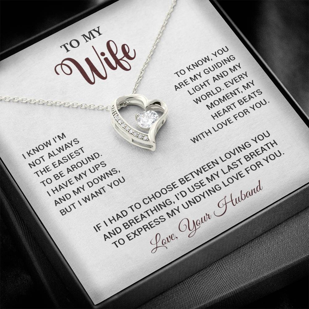 To My Wife Necklace, Gift For Wife, Anniversary Gift For Wife, Necklace For Wife 16_9_White