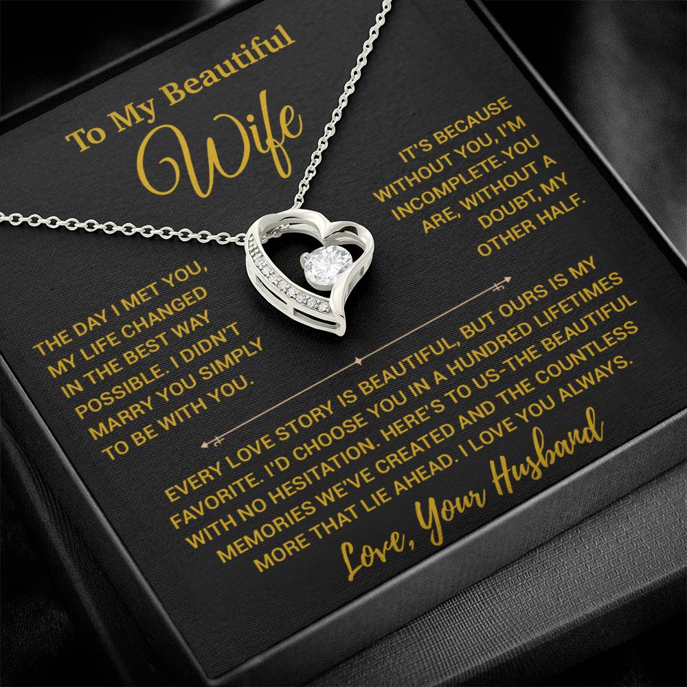 To My Wife Necklace, Vanlentines Gifts For Women, Anniversary Gift For Wife 29_12_Gold