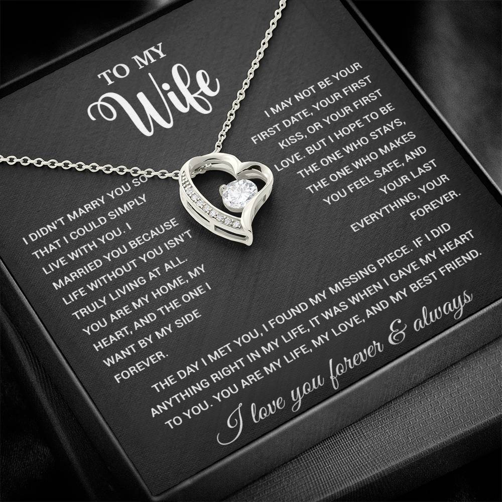 To My Wife Necklace, Gift For Wife, Anniversary Gift For Wife, Necklace For Wife 21_9_Black