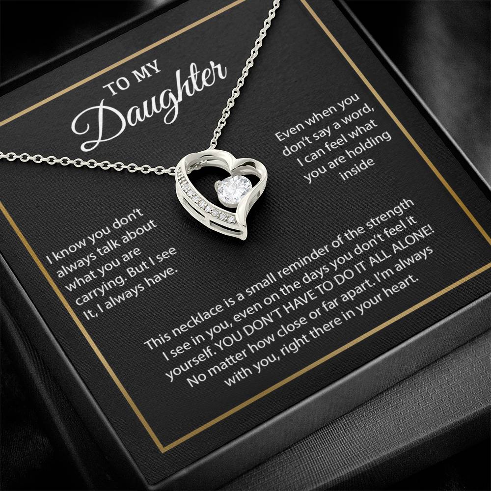 To My Daughter Necklace, Gift for Daughter from Mom, Daughter Mother Necklace 24_3_Black