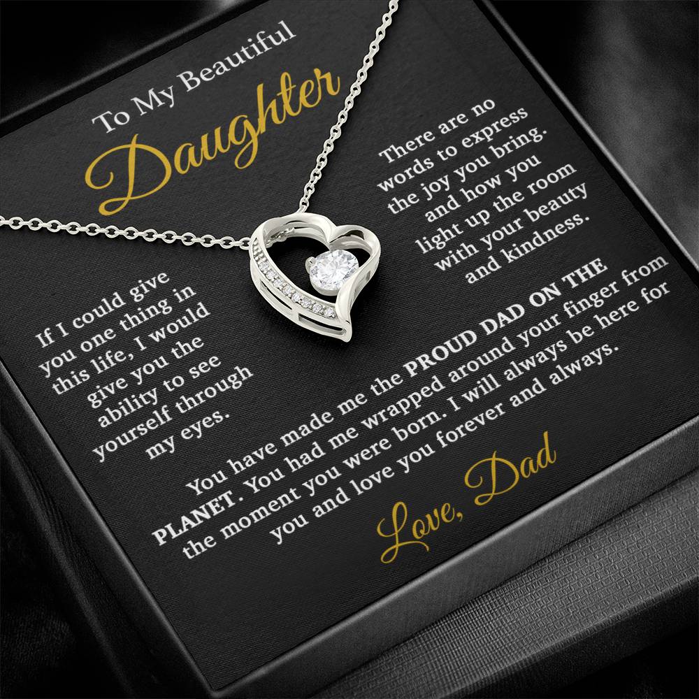 To My Daughter Necklace, Daughter Father Necklace, Daughter Gift From Dad333_Gold