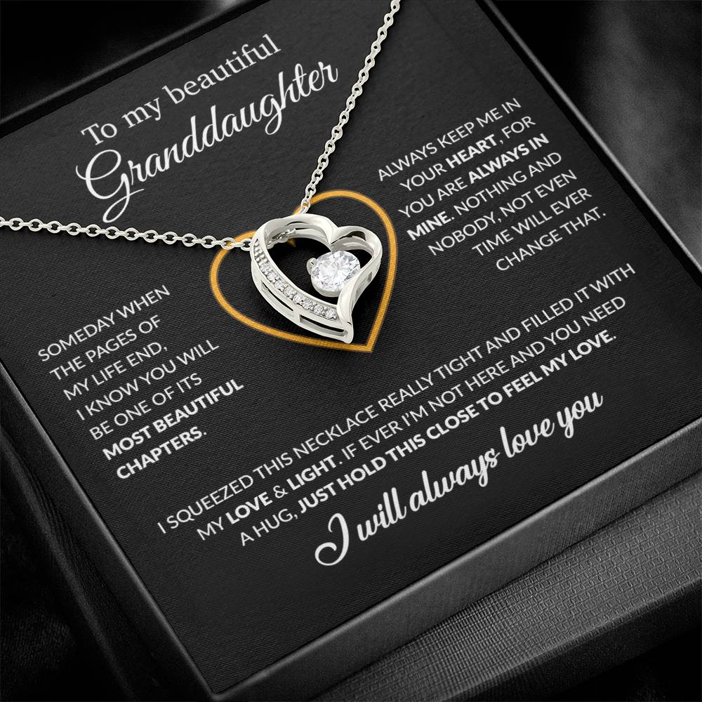 To My Granddaughter Necklace, Birthday Gift For Granddaughter From Grandpa 5_12_Black