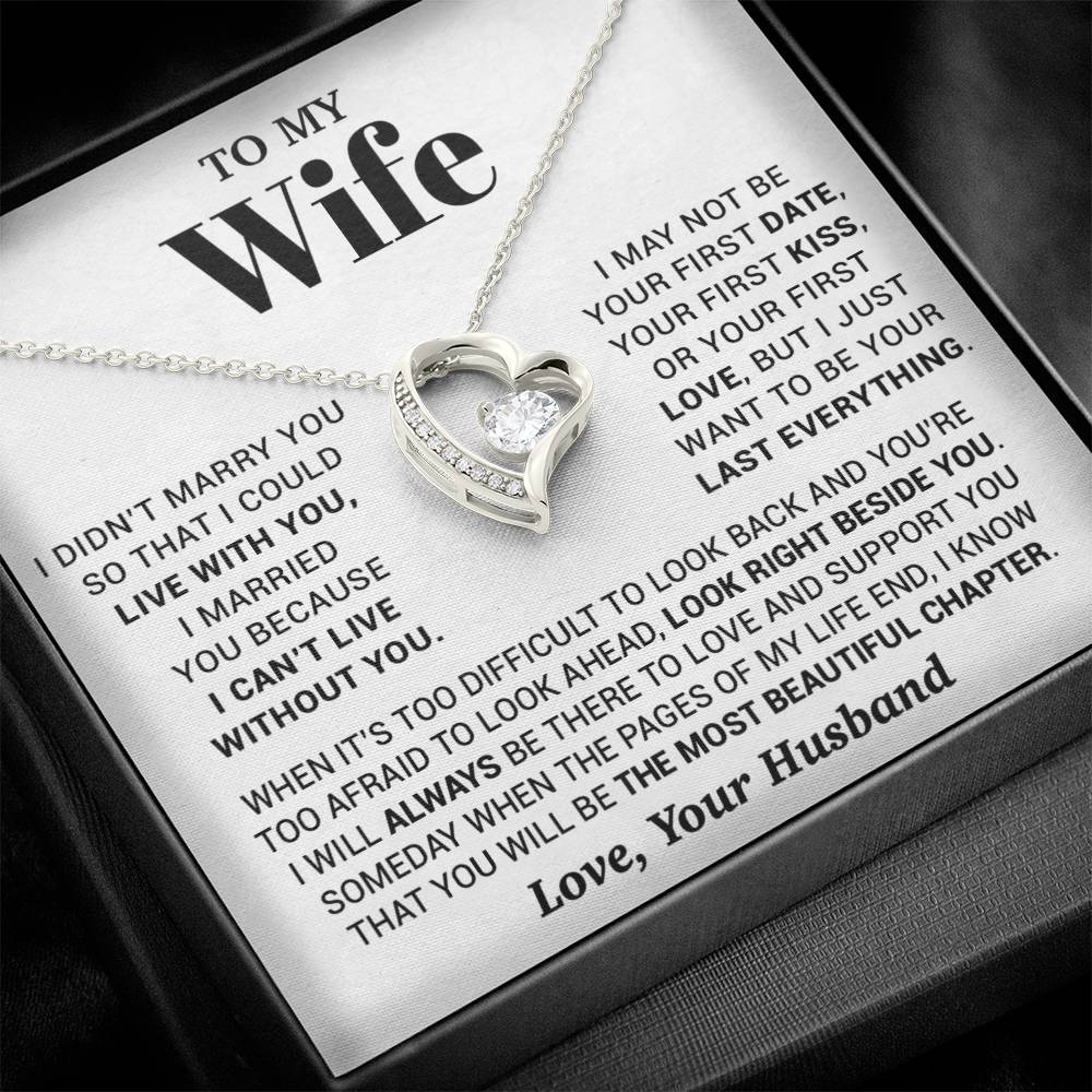 To My Wife Necklace, Christmas Gifts For Women, Anniversary Gift For Wife 28_9_White