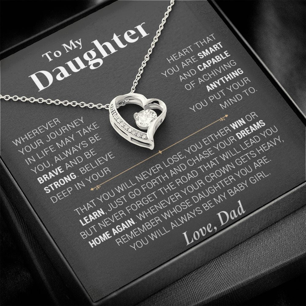 To My Daughter Necklace, Gift for Daughter from Dad, Daughter Father Necklace00