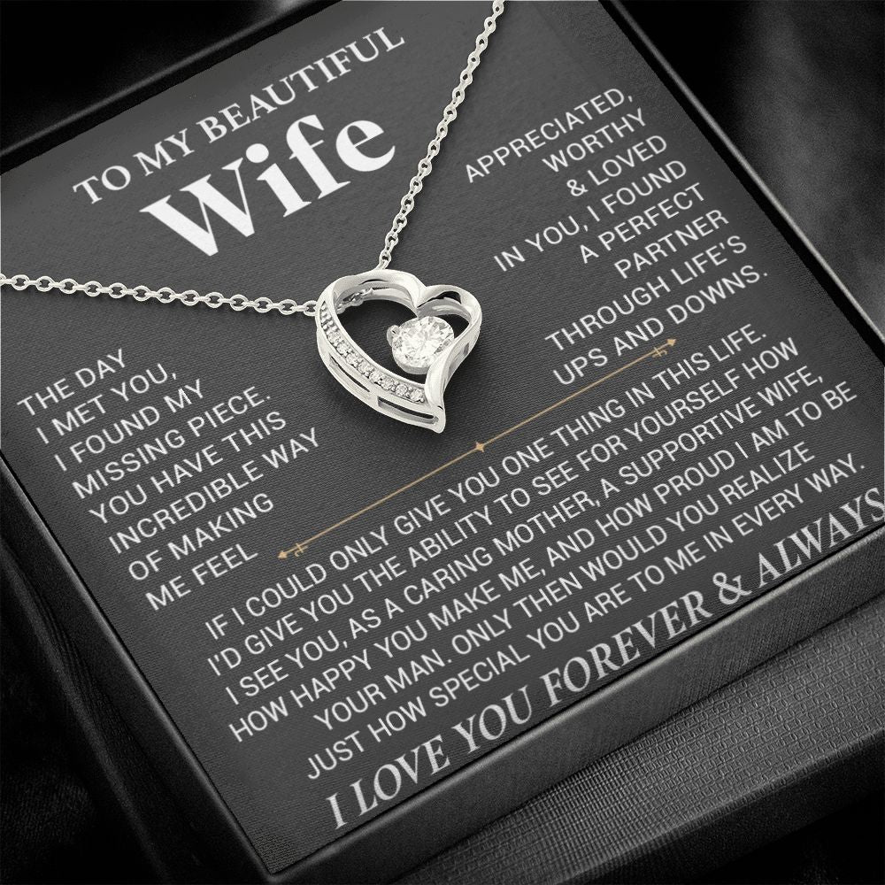 To My Wife Necklace, Anniversary Gift For Wife, Wife Birthday, Gift For Wife444