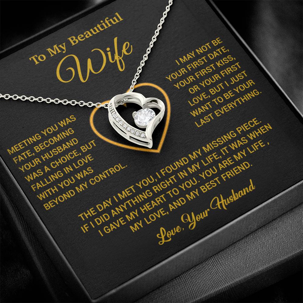 To My Wife Necklace, Gift For Wife, Anniversary Gift For Wife, Necklace For Wife 3_2_Gold