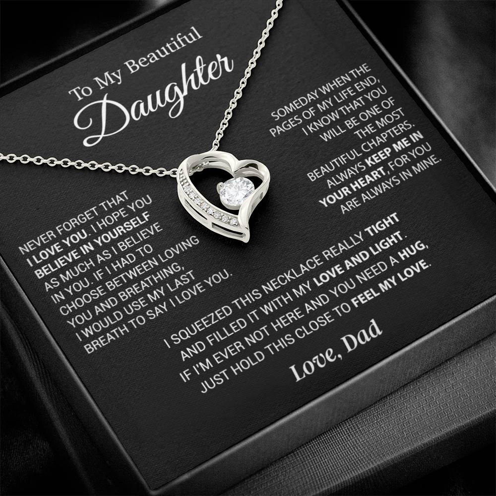 To My Daughter Necklace, Daughter Father Necklace, Daughter Gift From Dad 6_9_Black
