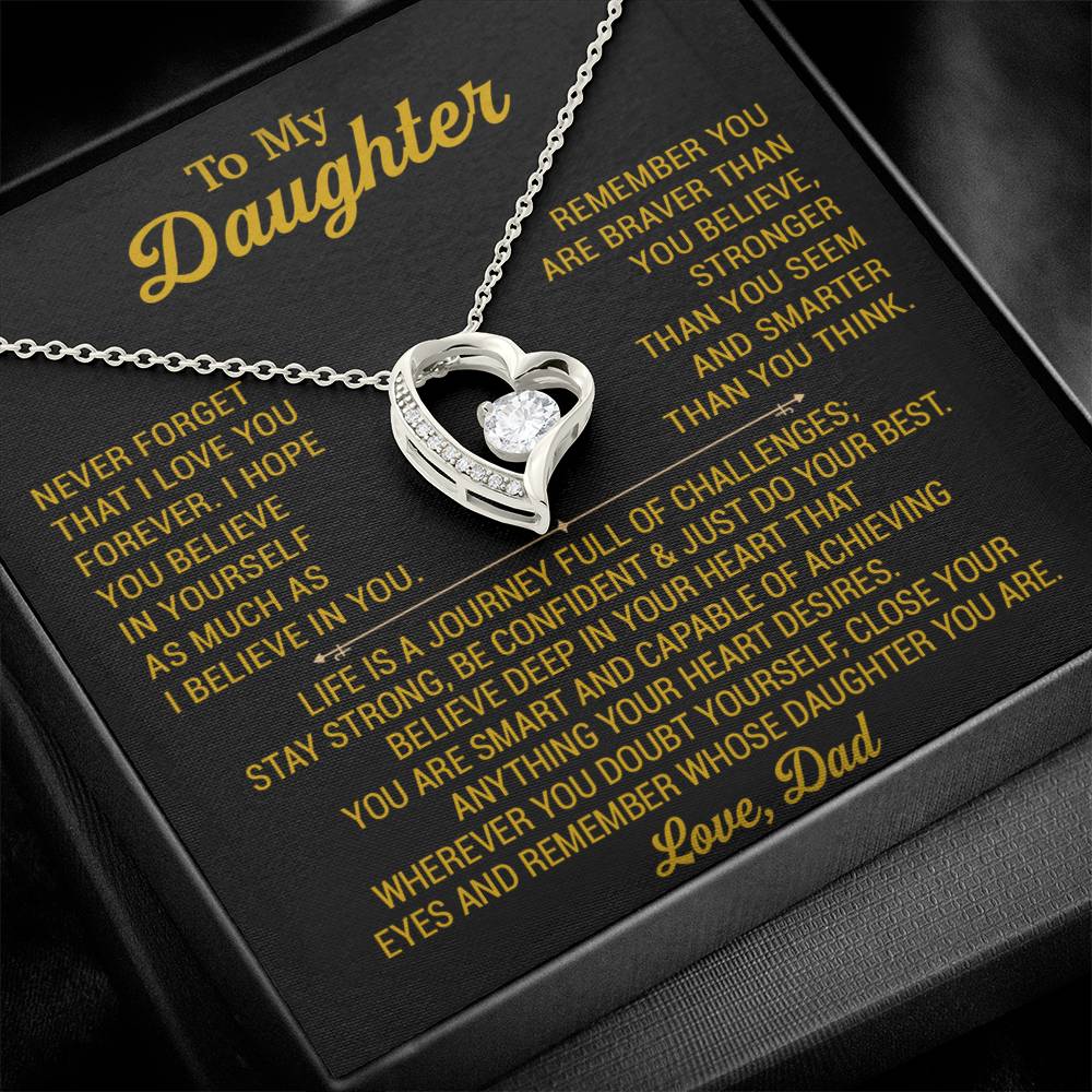 To My Daughter Necklace, Daughter Father Necklace, Daughter Gift From Dad 28_8_Gold