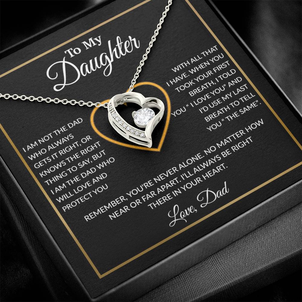 To My Daughter Necklace, Gift For Daughter From Dad, Daughter Father Necklace 13_1_Black
