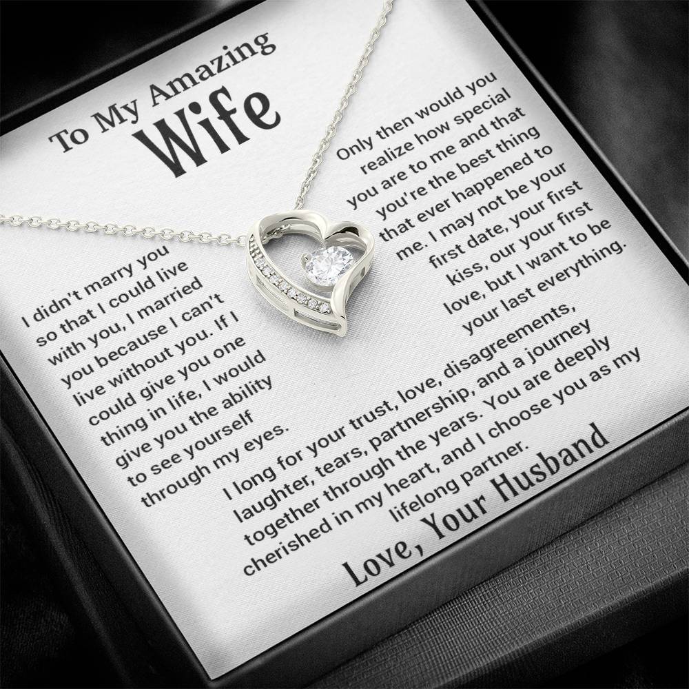 To My Amazing Wife Necklace, Christmas Gifts For Women, Anniversary Gift For Wife