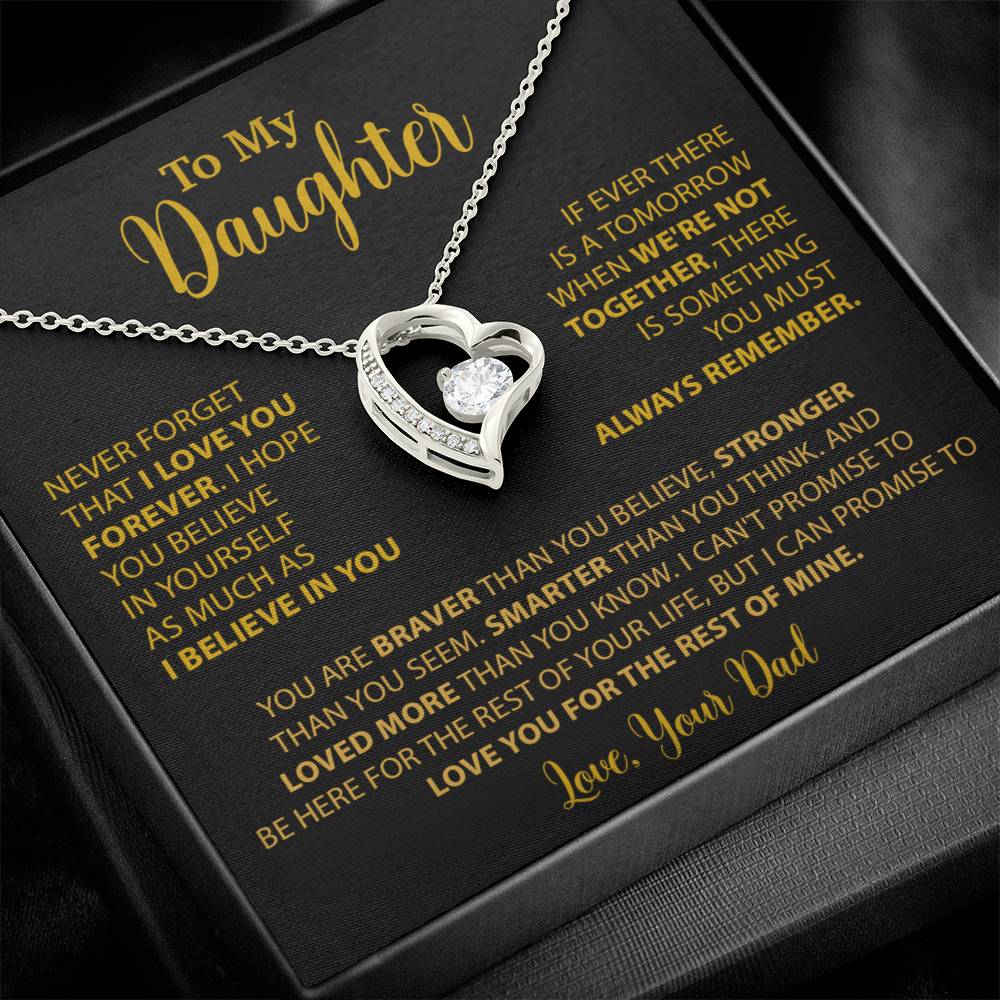 To My Daughter Necklace Gift for Daughter from Dad,Daughter Father Necklace 14_4_Gold