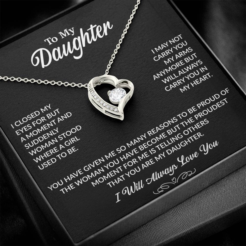 To My Daughter Necklace, Gift for Daughter from Dad, Daughter Father Necklace 27_9_Black
