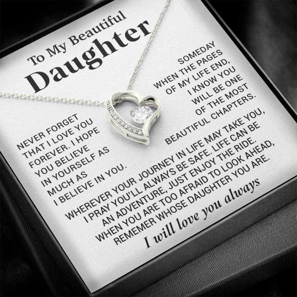 To My Beautiful Daughter Necklace, Sentimental Gift for Daughter From Mom