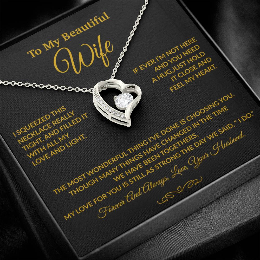 To My Wife Necklace, Gift For Wife, Anniversary Gift For Wife, Necklace For Wife 27_9_Gold