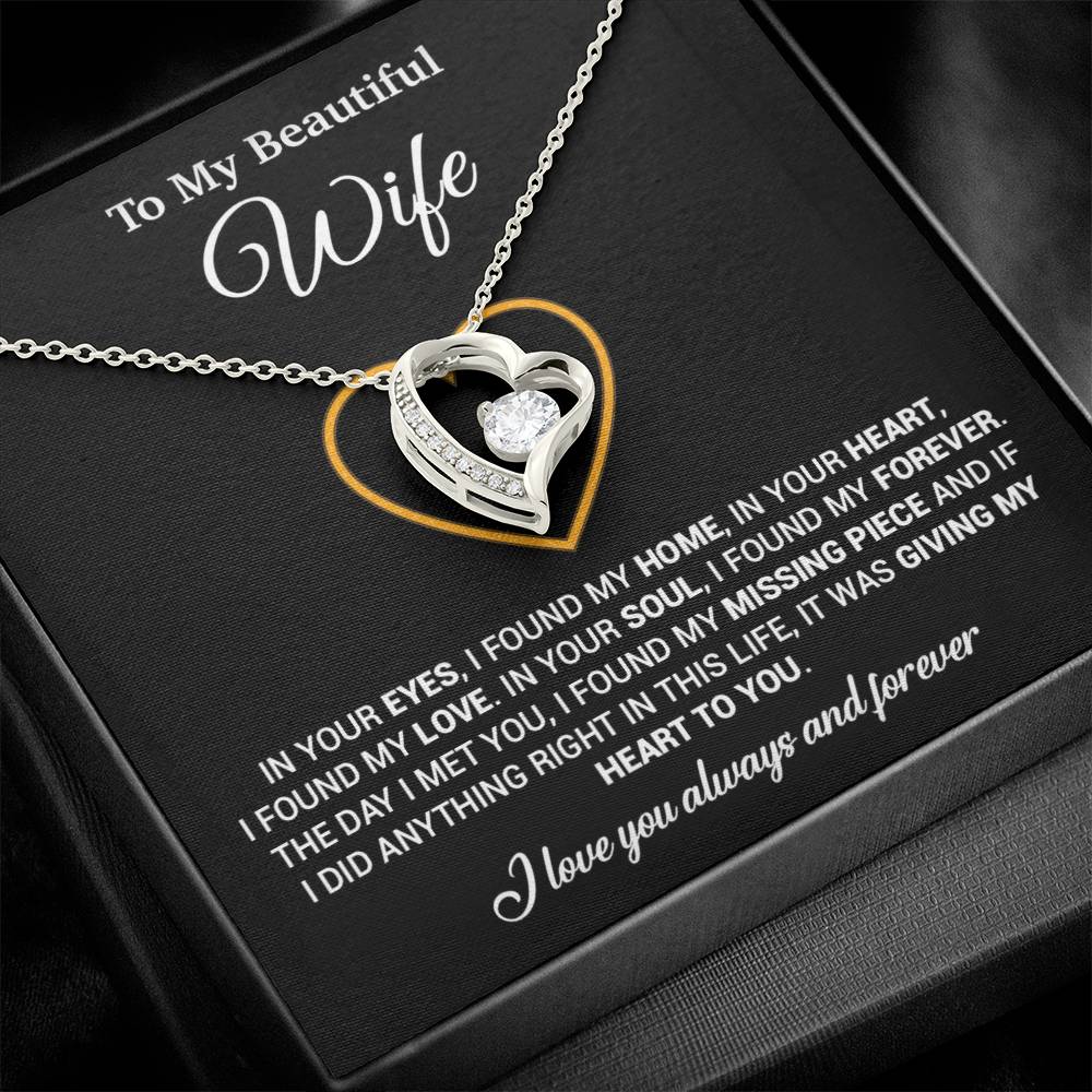 To My Wife Necklace, Gift For Wife, Anniversary Gift For Wife, Necklace For Wife 5_2_Black