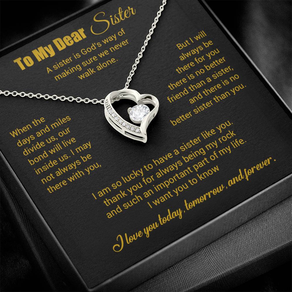 To My Sister Necklace, Brother to Sister, Birthday gift For Sister from Brother 3_4_Gold