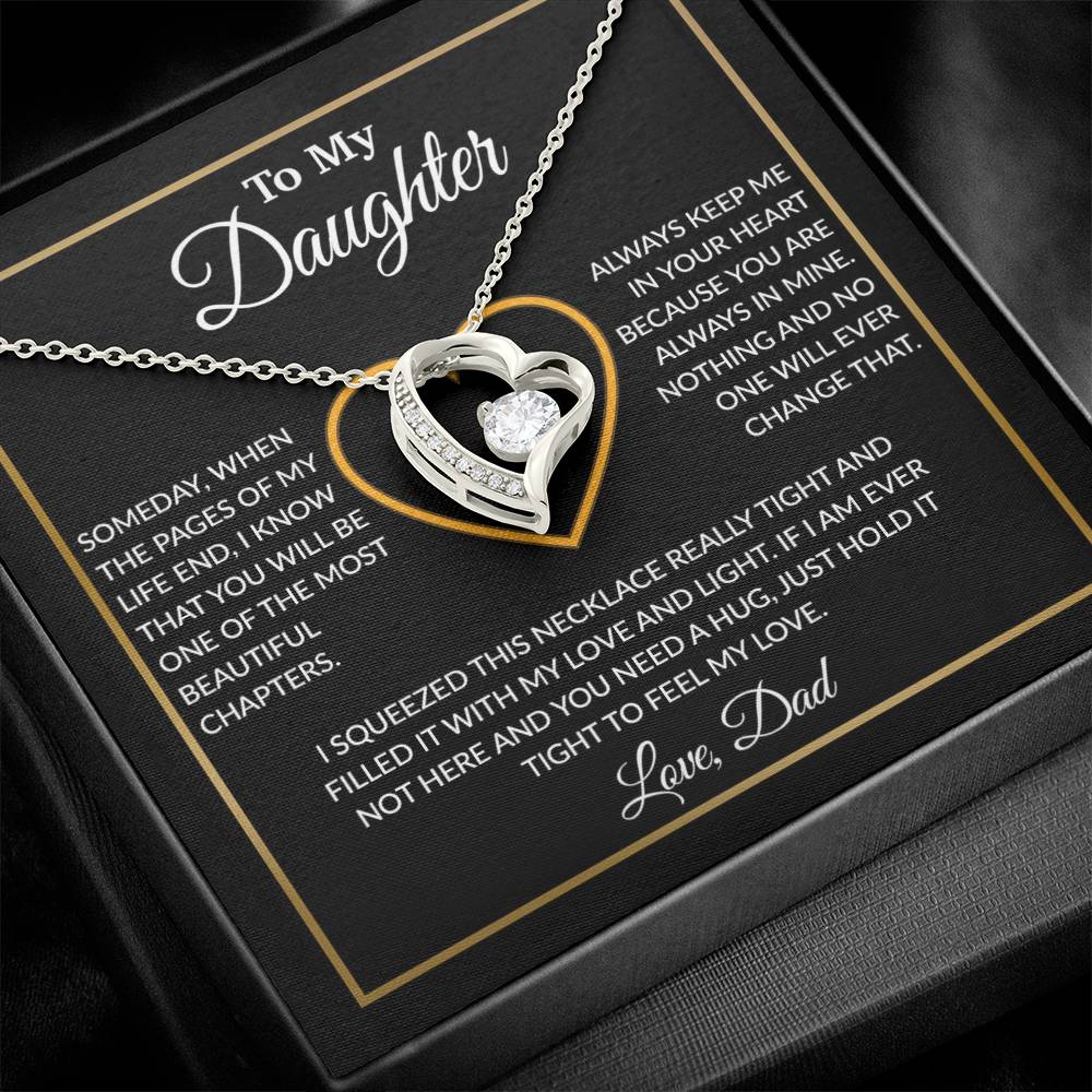 To My Daughter Necklace, Gift For Daughter From Dad, Daughter Father Necklace 7_12_Black