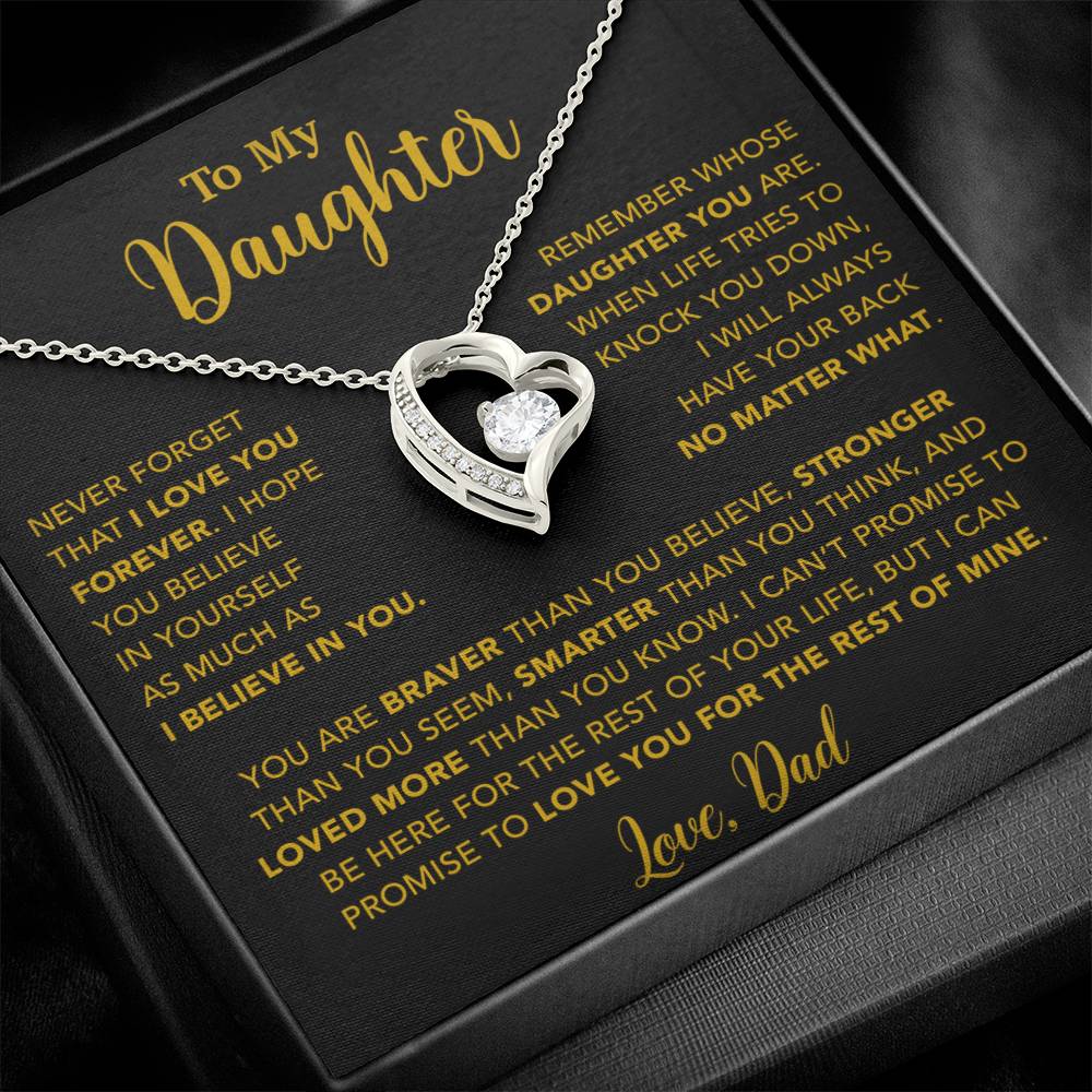 To My Daughter Necklace, Gift for Daughter from Dad, Father Daughter Necklace 7_4_Gold
