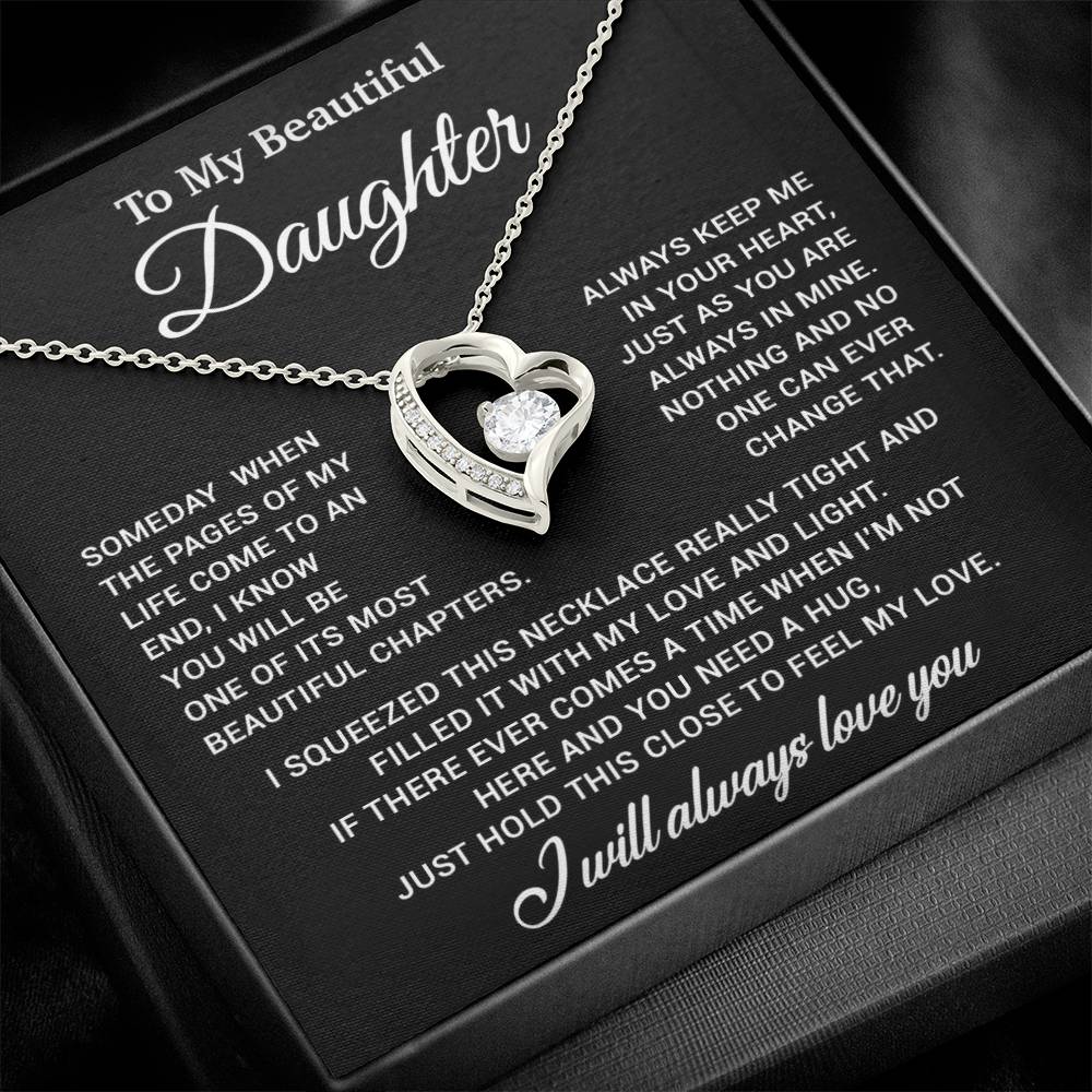 To My Daughter Necklace, Gift for Daughter from Dad, Father Daughter Necklace 7_11_Gold